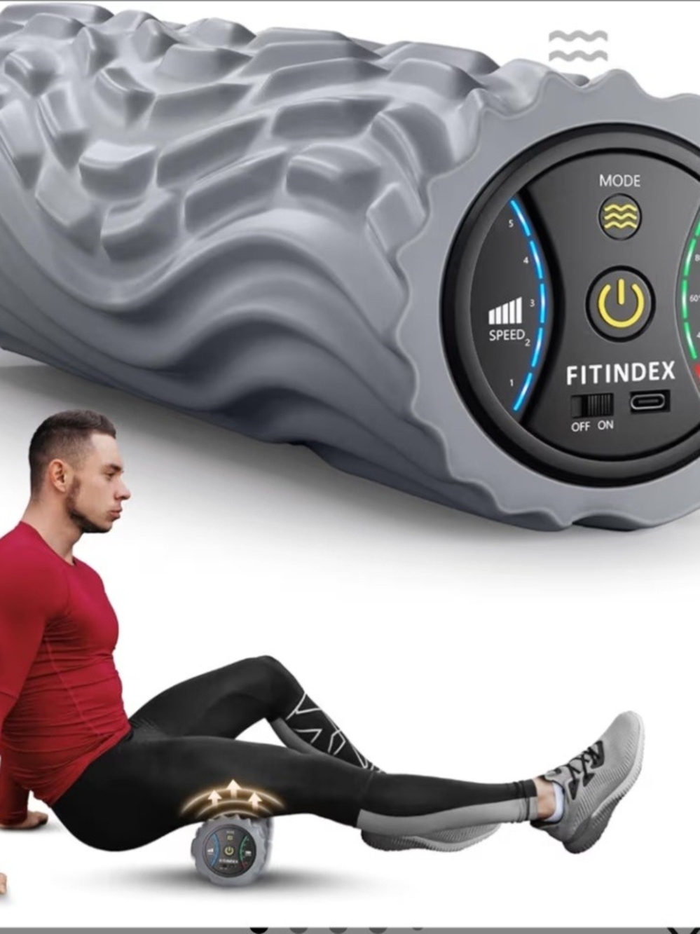 Gray Vibrating Foam Roller — Deep Tissue Recovery
